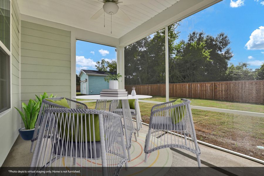 Exterior details and patio area of a home in East Wynd, Hampstead (Image 2). Exterior details and patio area of a home in East Wynd, Hampstead (Image 2).