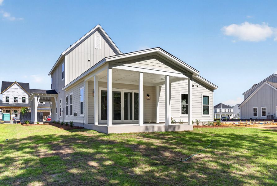 Exterior details and patio area of a home in Nexton - Midtown, Summerville (Image 26).