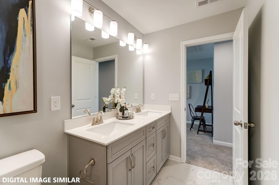 BATH TWO (UPPER LEVEL) - Photo is for representation purposes of floorplan only - colors, finishes, and options will vary