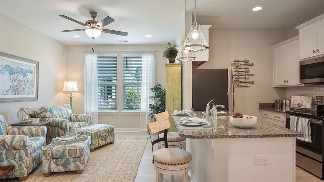 Representative furnished interior of a home built from the The Seashore Multi Gen by Chesapeake Homes in Bridgewater - Shorehaven Village, Little River (Image 7). Representative furnished interior of a home built from the The Seashore Multi Gen by Chesapeake Homes in Bridgewater - Shorehaven Village, Little River (Image 7).