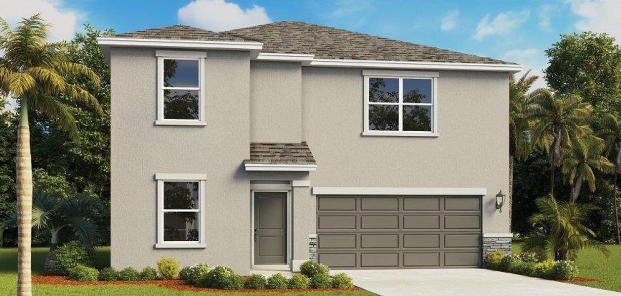 Representative exterior photo of a completed home built from the Riviera by D.R. Horton in Hamilton Bluff, Haines City, FL (Image 4).