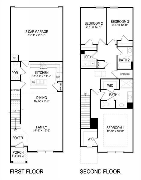 2D floor plan layout of this home in Waypoint, Flowery Branch, GA (Image 3).
