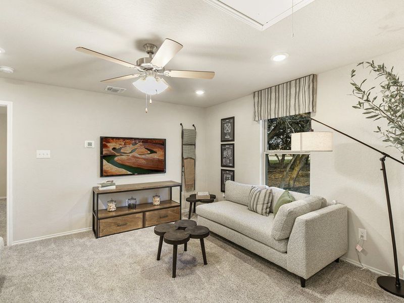 Loft area for Santiago model at Hidden Springs in New Braunfels, TX by Century Communities