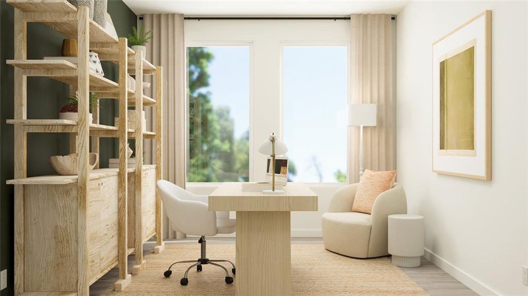 Sitting room featuring hardwood / wood-style floors