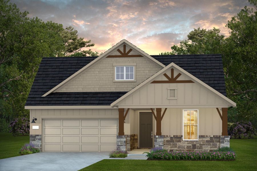 Representative exterior photo of a completed home built from the Palmary by Del Webb in Del Webb Bridgeland, Cypress, TX (Image 9).