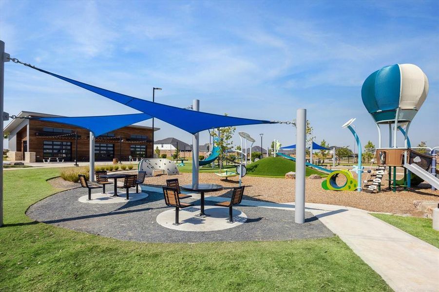 Lovely playground and covered picnic area.