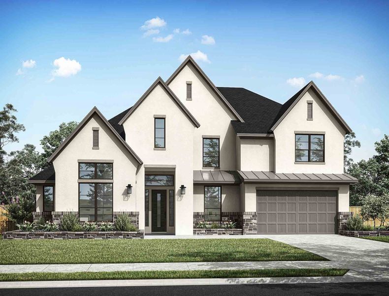 Representative exterior photo of a completed home built from the Woodbridge by Tri Pointe Homes in Bridgeland 70′, Cypress, TX (Image 24). Representative exterior photo of a completed home built from the Woodbridge by Tri Pointe Homes in Bridgeland 70′, Cypress, TX (Image 24).