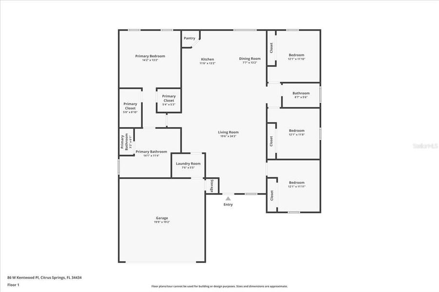 2D floor plan layout of this home in , Citrus Springs, FL (Image 3).