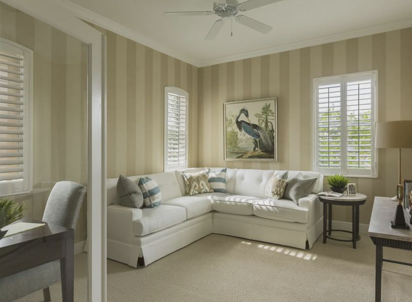 Furnished interior view inside a new home in Boca Royale Golf and Country Club at Wellen Park, Englewood (Image 9). Furnished interior view inside a new home in Boca Royale Golf and Country Club at Wellen Park, Englewood (Image 9).