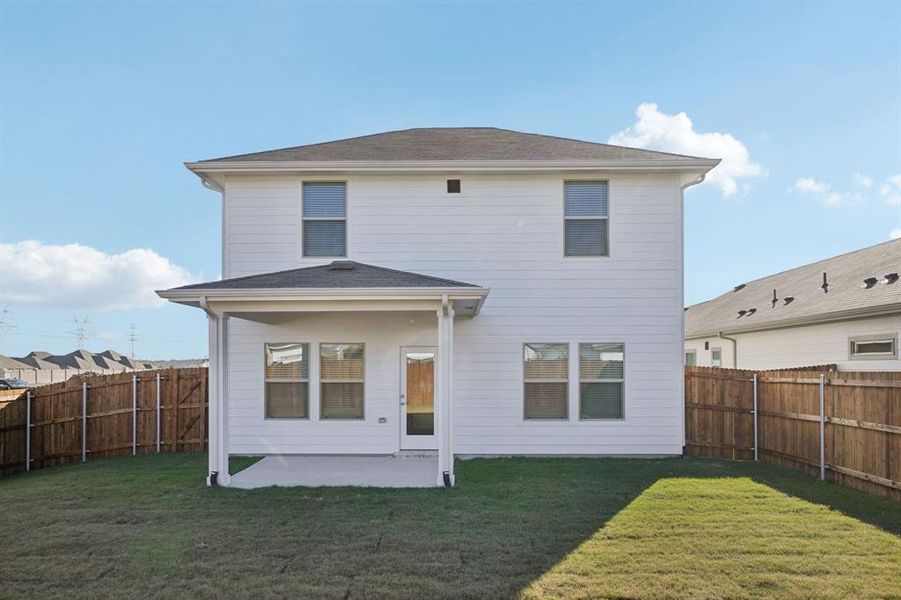 Exterior details and patio area of a home in Trails of Lavon - Spring Series, Lavon (Image 3).