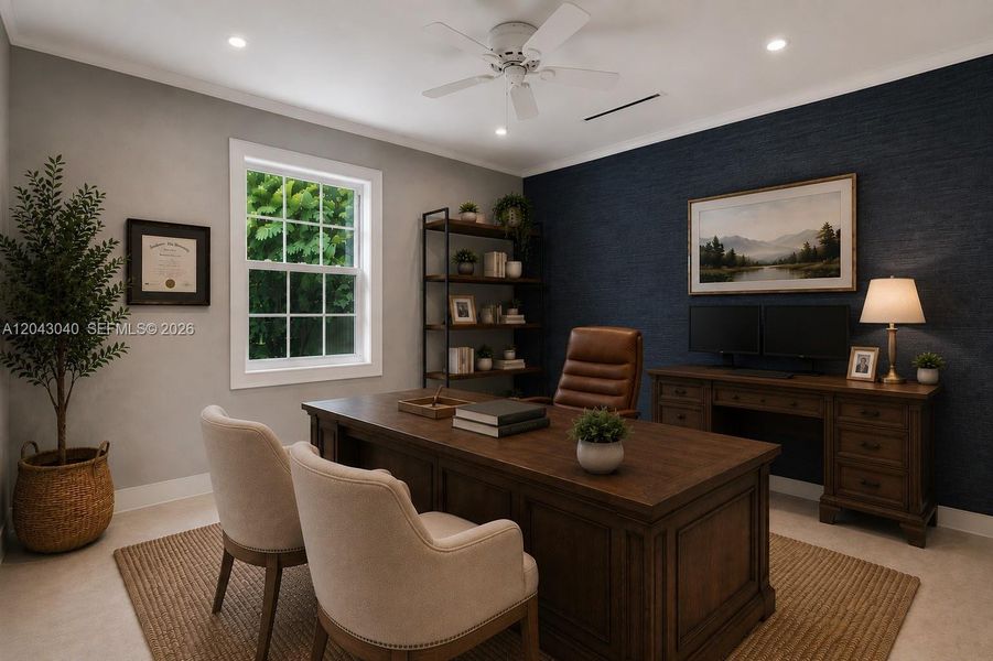 Furnished interior view inside a new home in , South Miami (Image 34).