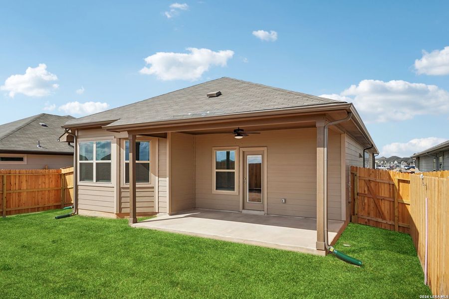 Exterior details and patio area of a home in Legendary Trails - Premier Series, Cibolo (Image 3). Exterior details and patio area of a home in Legendary Trails - Premier Series, Cibolo (Image 3).