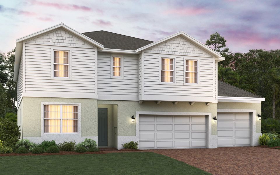 Representative exterior photo of a completed home built from the Sims 3-Car Garage by Trinity Family Builders in Trinity Gardens, Deland, FL (Image 5).