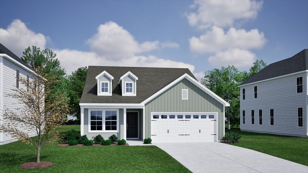 Front exterior of a new home in Fieldstone, Lexington, NC, highlighting curb appeal (Image 1). Front exterior of a new home in Fieldstone, Lexington, NC, highlighting curb appeal (Image 1).