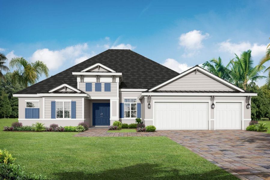 Representative exterior photo of a completed home built from the Barbados 2 by Medallion Home in Artisan at Watercolor Place, Bradenton, FL (Image 2). Representative exterior photo of a completed home built from the Barbados 2 by Medallion Home in Artisan at Watercolor Place, Bradenton, FL (Image 2).