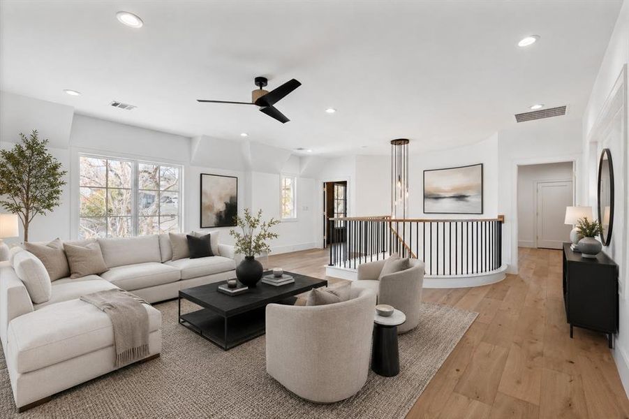 This is an AI image of what the upstairs living area could look like.