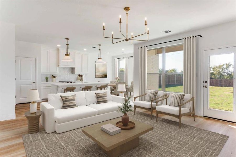 Furnished interior view inside a new home in Courts of Bonnie Brae, Denton (Image 4).