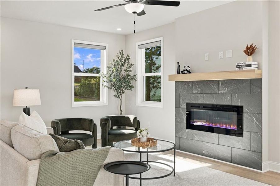 Furnished interior view inside a new home in The Paddocks at Doc Hughes, Buford (Image 16). Furnished interior view inside a new home in The Paddocks at Doc Hughes, Buford (Image 16).