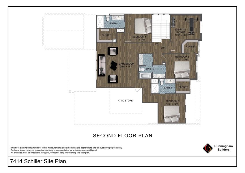 Rendering for 2nd floor to show space and layout. Buyer/Buyer's agent to verify all specs & features Rendering for 2nd floor to show space and layout. Buyer/Buyer's agent to verify all specs & features
