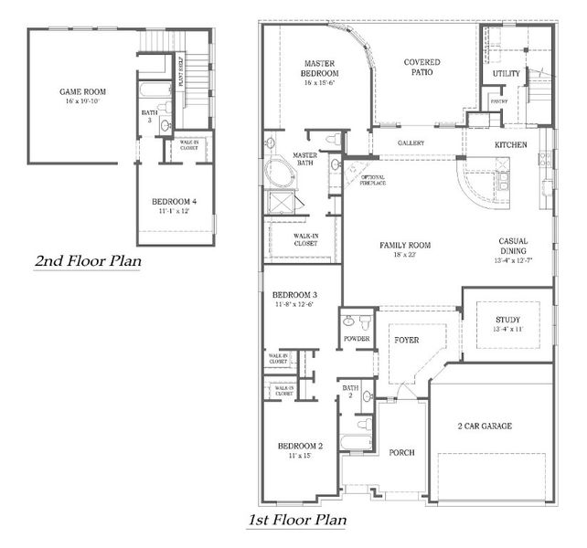 2D floor plan layout of this home in The Highlands, Porter, TX (Image 3). 2D floor plan layout of this home in The Highlands, Porter, TX (Image 3).