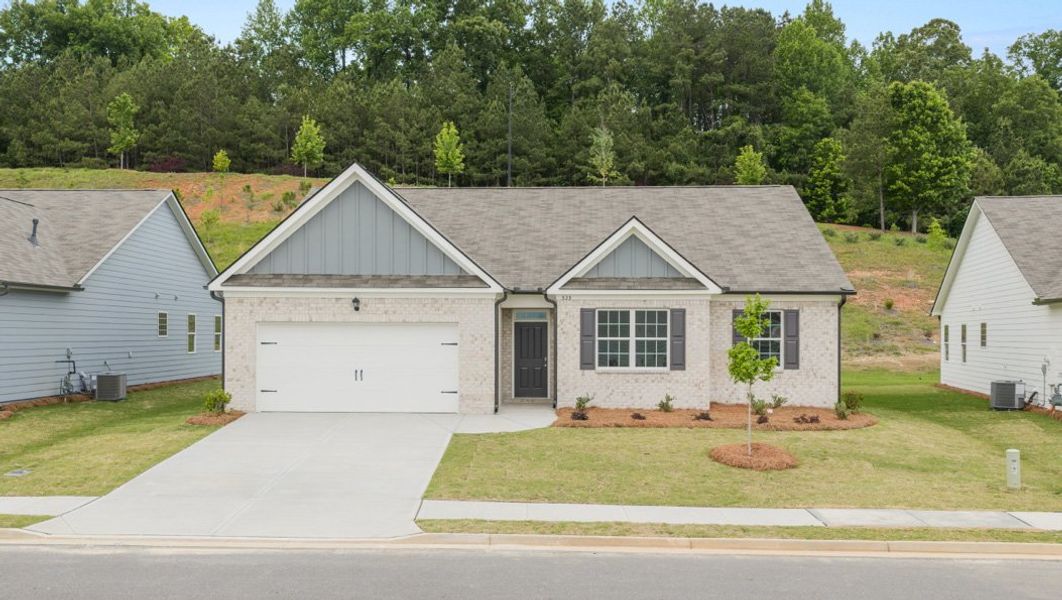 Representative exterior photo of a completed home built from the Booth by D.R. Horton in Lost Creek, Dallas, GA (Image 1). Representative exterior photo of a completed home built from the Booth by D.R. Horton in Lost Creek, Dallas, GA (Image 1).