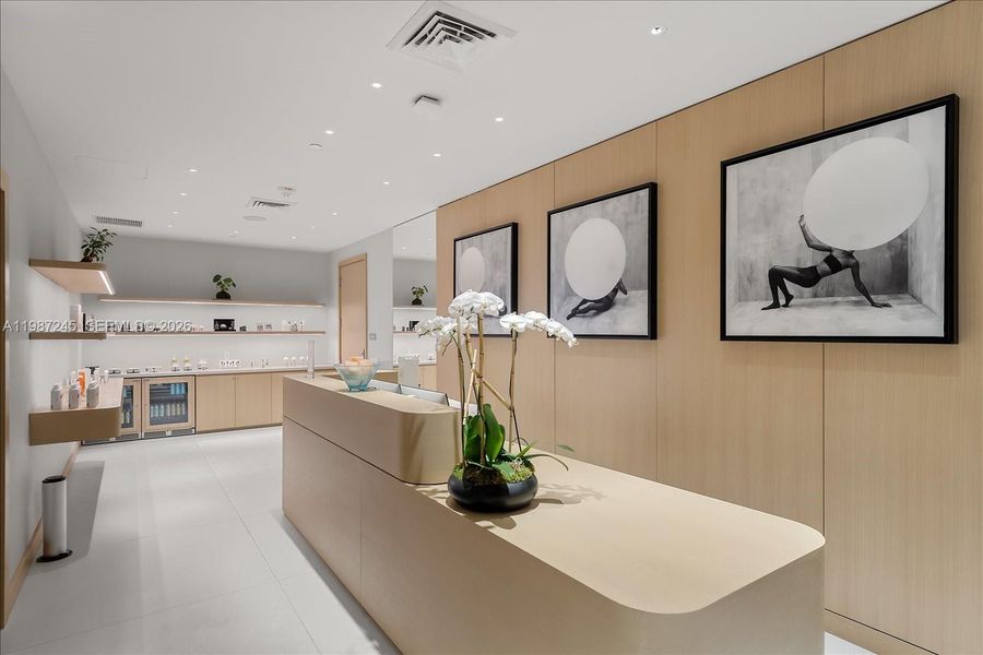 Reception Desk at Full-Service Spa at Five Park Reception Desk at Full-Service Spa at Five Park