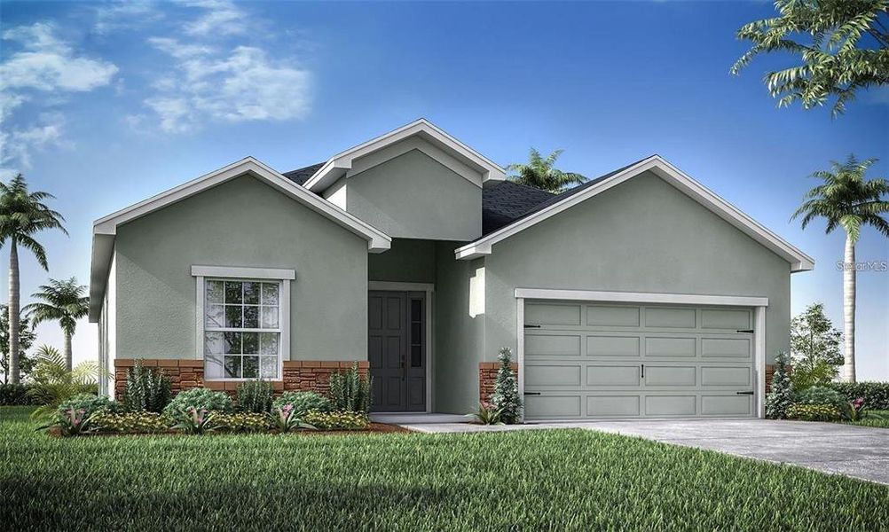 Front exterior of a new home in , Davenport, FL, highlighting curb appeal (Image 1). Front exterior of a new home in , Davenport, FL, highlighting curb appeal (Image 1).