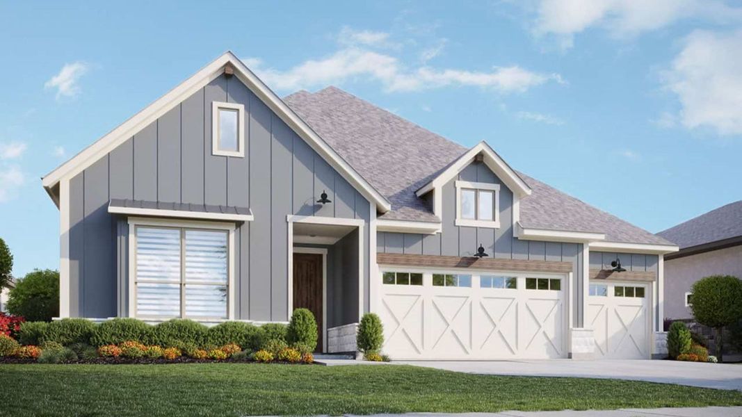 Representative exterior photo of a completed home built from the Vanderbilt by DRB Homes in Oaks at San Gabriel, Georgetown, TX (Image 6).