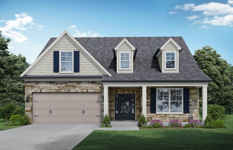 Representative exterior photo of a completed home built from the Lancaster by McKinley Homes in Hellen Valley, Braselton, GA (Image 1).