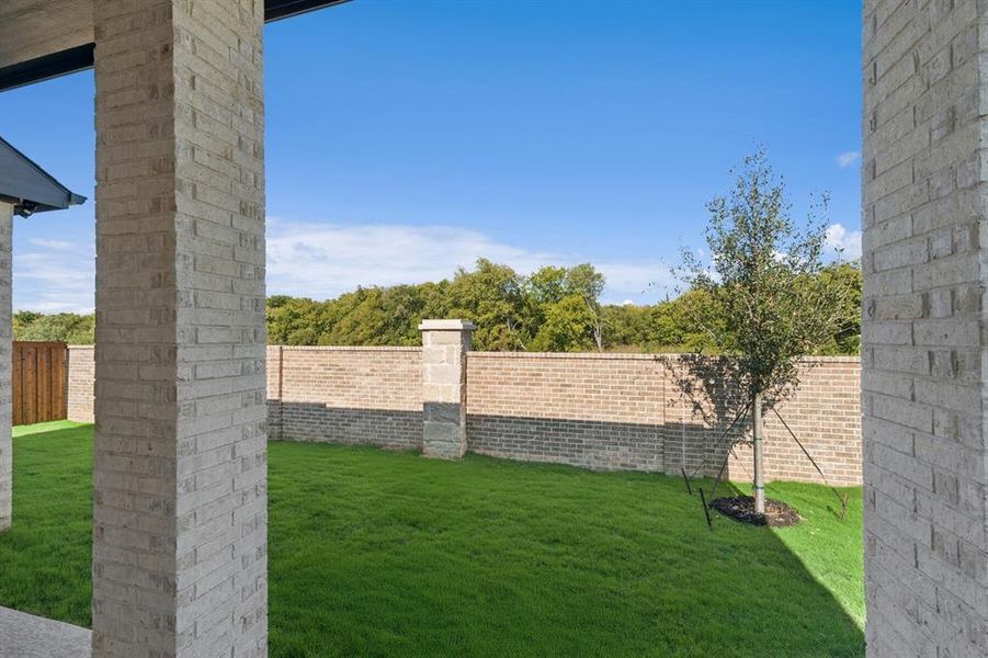 Exterior details and patio area of a home in South Pointe  Cottage Series, Mansfield (Image 20).