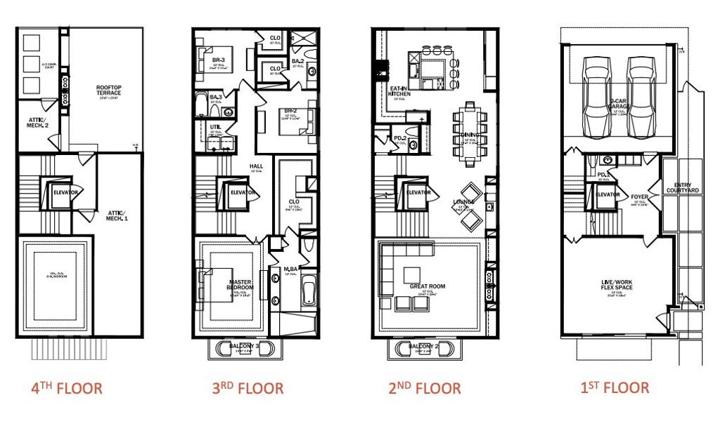 2D floor plan layout for the Unit A by Owais Developments in Lake Pointe, Sugar Land, TX (Image 1).