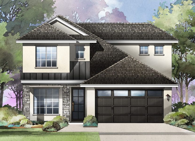 Oldcastle Floor Plan Elevation B in The Colony, Bastrop | Sitterle Homes