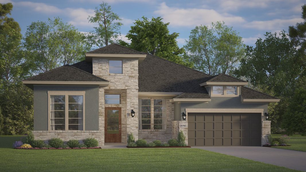 Representative exterior photo of a completed home built from the Malibu by Chesmar Homes in Briarley, Montgomery, TX (Image 15). Representative exterior photo of a completed home built from the Malibu by Chesmar Homes in Briarley, Montgomery, TX (Image 15).