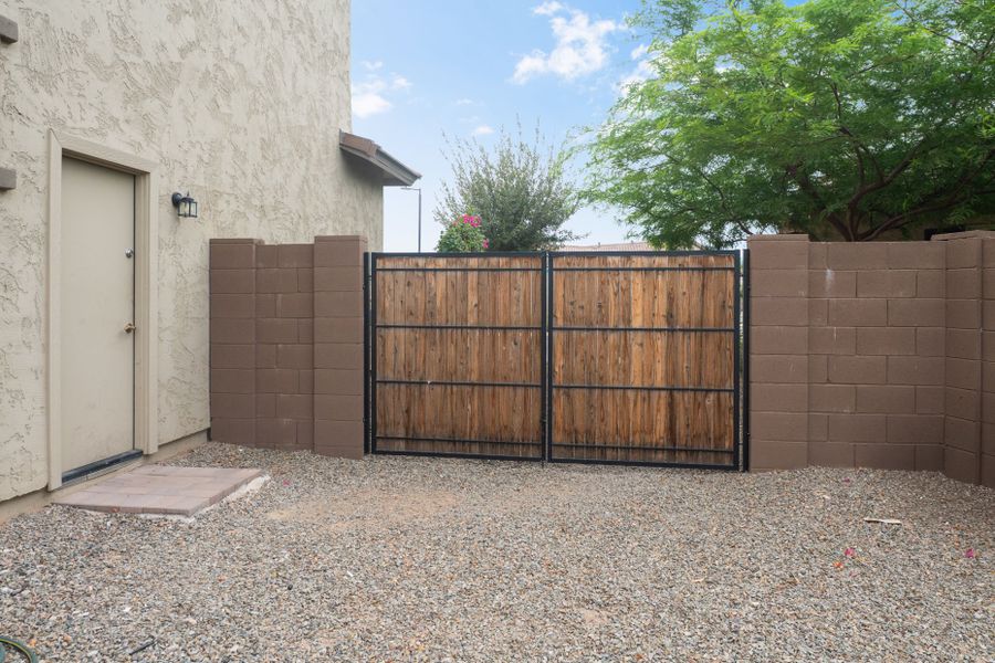 Exterior details and patio area of a home in Harvest - Enchantment Series, Queen Creek (Image 3).