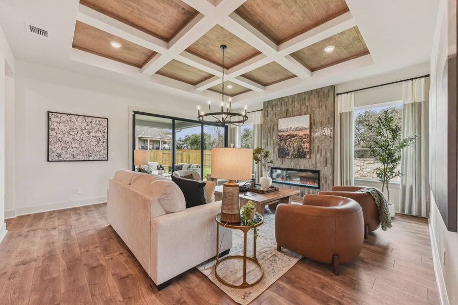 Representative furnished interior of a home built from the Sicily by Chesmar Homes in Lakes of Cane Island, Katy (Image 6).