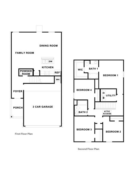 2D floor plan layout for the The Clyde by D.R. Horton in Bollinger, Maxwell, TX (Image 3).