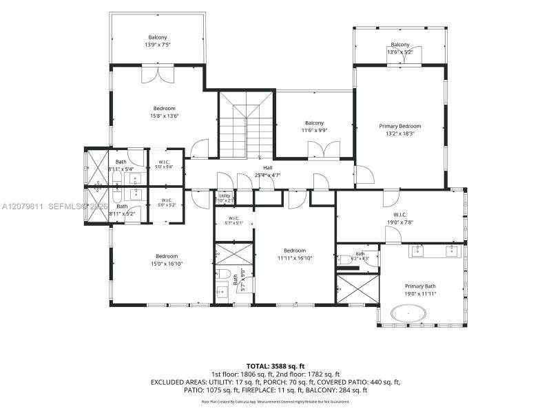2D floor plan layout of this home in , Key Biscayne, FL (Image 4). 2D floor plan layout of this home in , Key Biscayne, FL (Image 4).