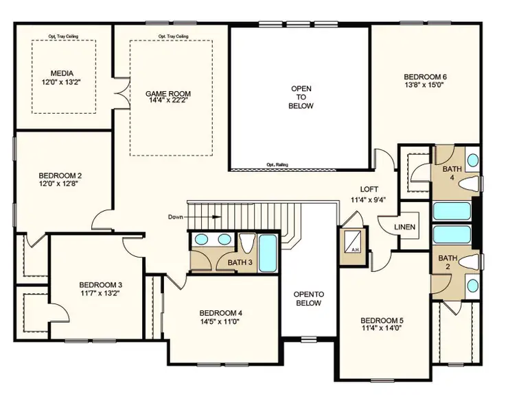 2D floor plan layout of this home in Headwaters at Lofton Creek, Yulee, FL (Image 3). 2D floor plan layout of this home in Headwaters at Lofton Creek, Yulee, FL (Image 3).