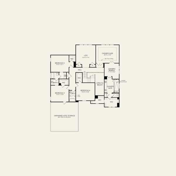2D floor plan layout for the Stonegate by Pulte Homes in The Retreat at Carolina Ridge, Harrisburg, NC (Image 5).