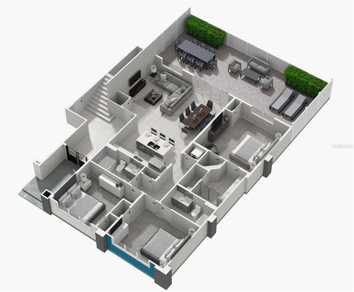 2D floor plan layout of this home in , Reunion, FL (Image 4).