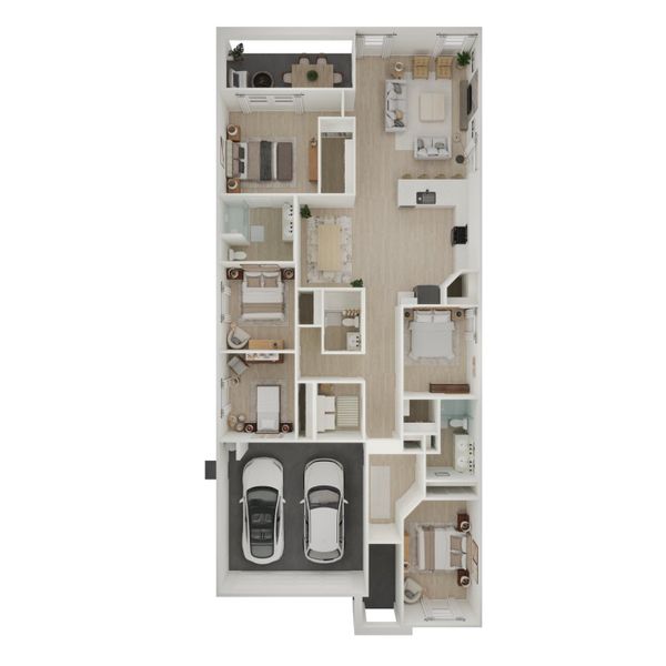 2D floor plan layout for the Orinoco by K. Hovnanian® Homes in Laveen Springs, Laveen, AZ (Image 6). 2D floor plan layout for the Orinoco by K. Hovnanian® Homes in Laveen Springs, Laveen, AZ (Image 6).