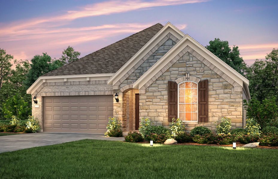 Front exterior of a new home in West Cypress Hills, Spicewood, TX, highlighting curb appeal (Image 2). Front exterior of a new home in West Cypress Hills, Spicewood, TX, highlighting curb appeal (Image 2).