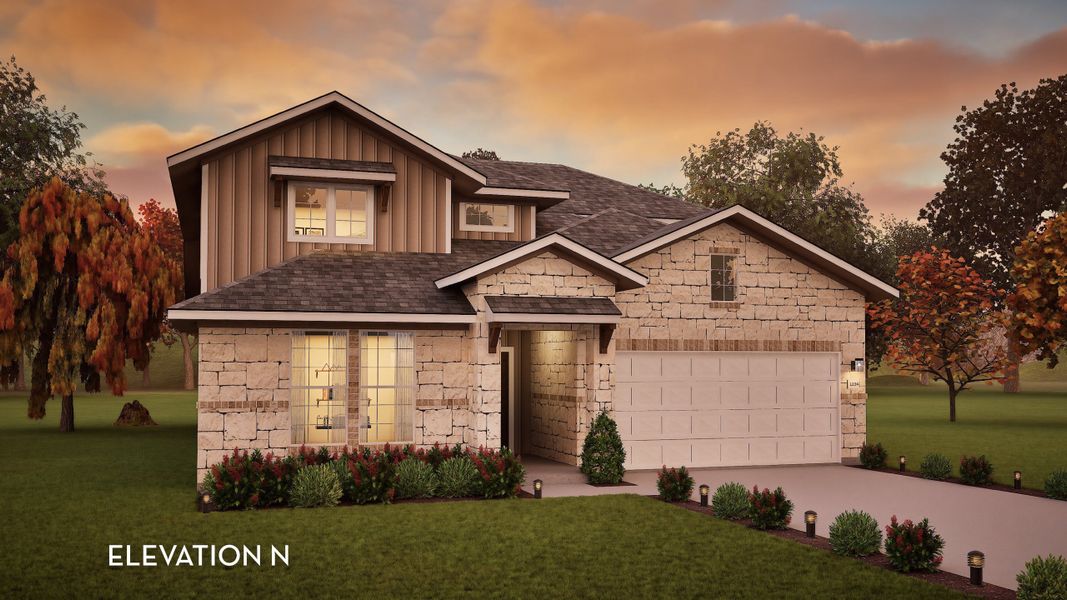 Representative exterior photo of a completed home built from the Yuma by CastleRock Communities in Santa Rita Ranch, Liberty Hill, TX (Image 20).