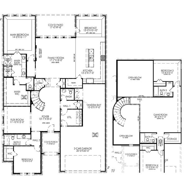 2D floor plan layout for the The Melrose by Lillian Custom Homes in Polo Ridge, Forney, TX (Image 5).