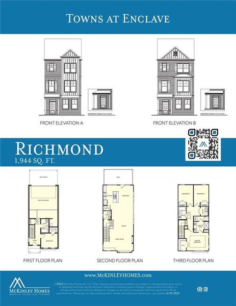 2D floor plan layout of this home in Towns at Enclave, Lawrenceville, GA (Image 4).