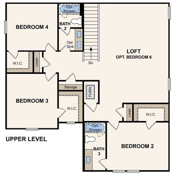 2D floor plan layout for the Trinity 2 by Century Communities in Lux at Evelyn, Austin, TX (Image 5).