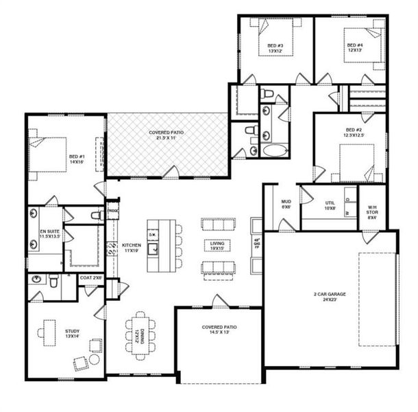 2D floor plan layout of this home in , Dallas, TX (Image 2). 2D floor plan layout of this home in , Dallas, TX (Image 2).