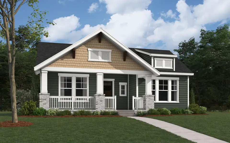 Front exterior of a new home in MidTowne, Midlothian, TX, highlighting curb appeal (Image 4).