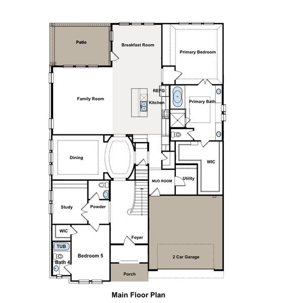 2D floor plan layout for the Kennedy II by GFO Home in Legacy Estates, Mansfield, TX (Image 4). 2D floor plan layout for the Kennedy II by GFO Home in Legacy Estates, Mansfield, TX (Image 4).