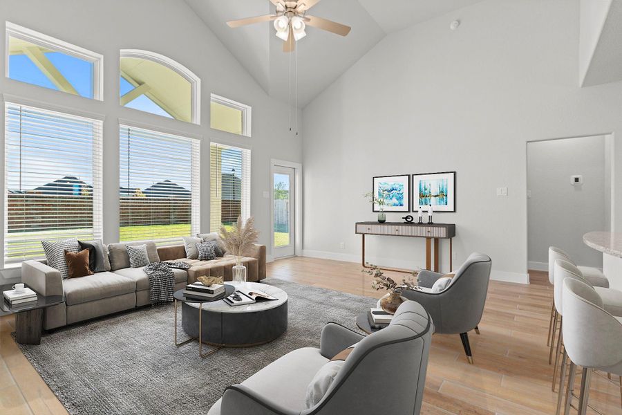 Step inside the San Marcos Floor Plan by CastleRock Communities—a home designed to impress from the moment you walk in! Sunlight pours through tall, elegant windows, highlighting the warm wood-look tile floors and soaring ceilings that make this open space feel bright, fresh, and welcoming. Down the private hallway is the stunning primary suite! *Photo Staged* Step inside the San Marcos Floor Plan by CastleRock Communities—a home designed to impress from the moment you walk in! Sunlight pours through tall, elegant windows, highlighting the warm wood-look tile floors and soaring ceilings that make this open space feel bright, fresh, and welcoming. Down the private hallway is the stunning primary suite! *Photo Staged*